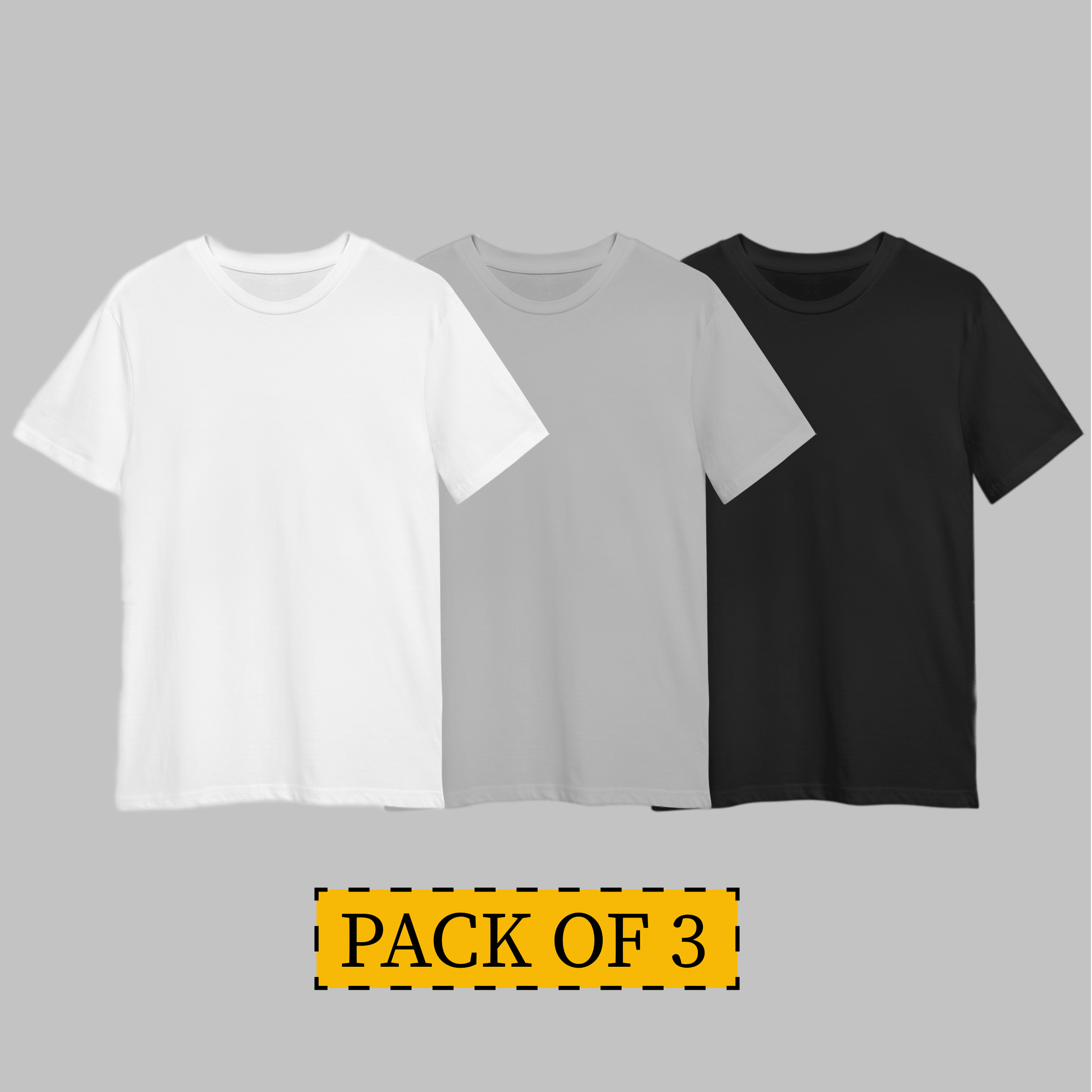 Basic Round Neck T Shirts – Pack Of 3