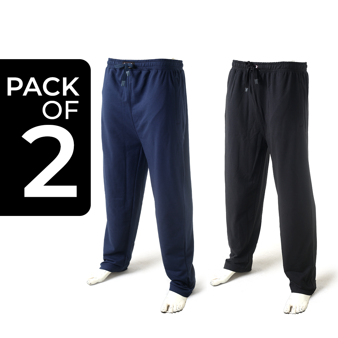 Terry Cotton Trousers with Zipped Pockets – Pack Of 2
