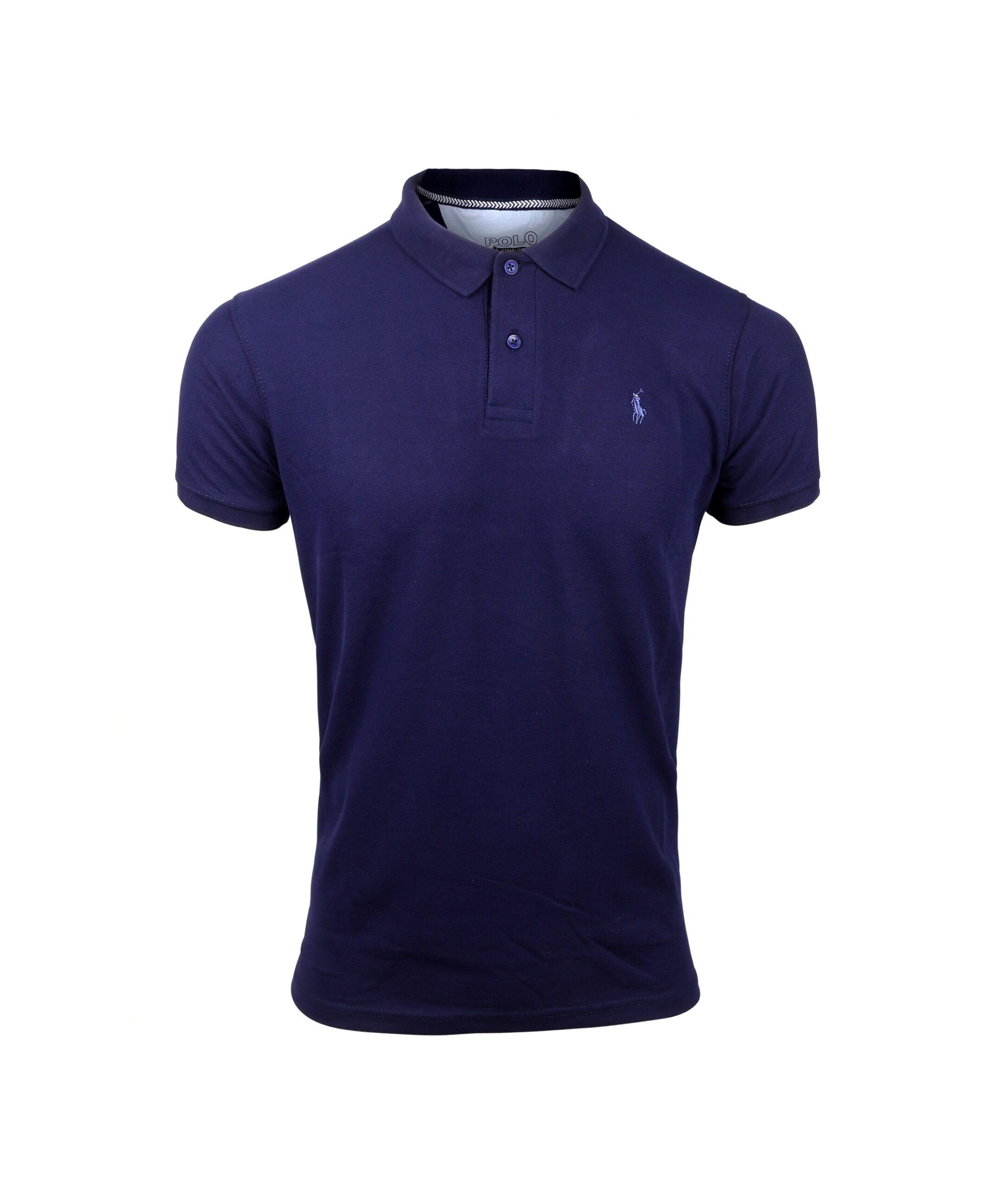 Plain Plush Polo Shirt – Blue