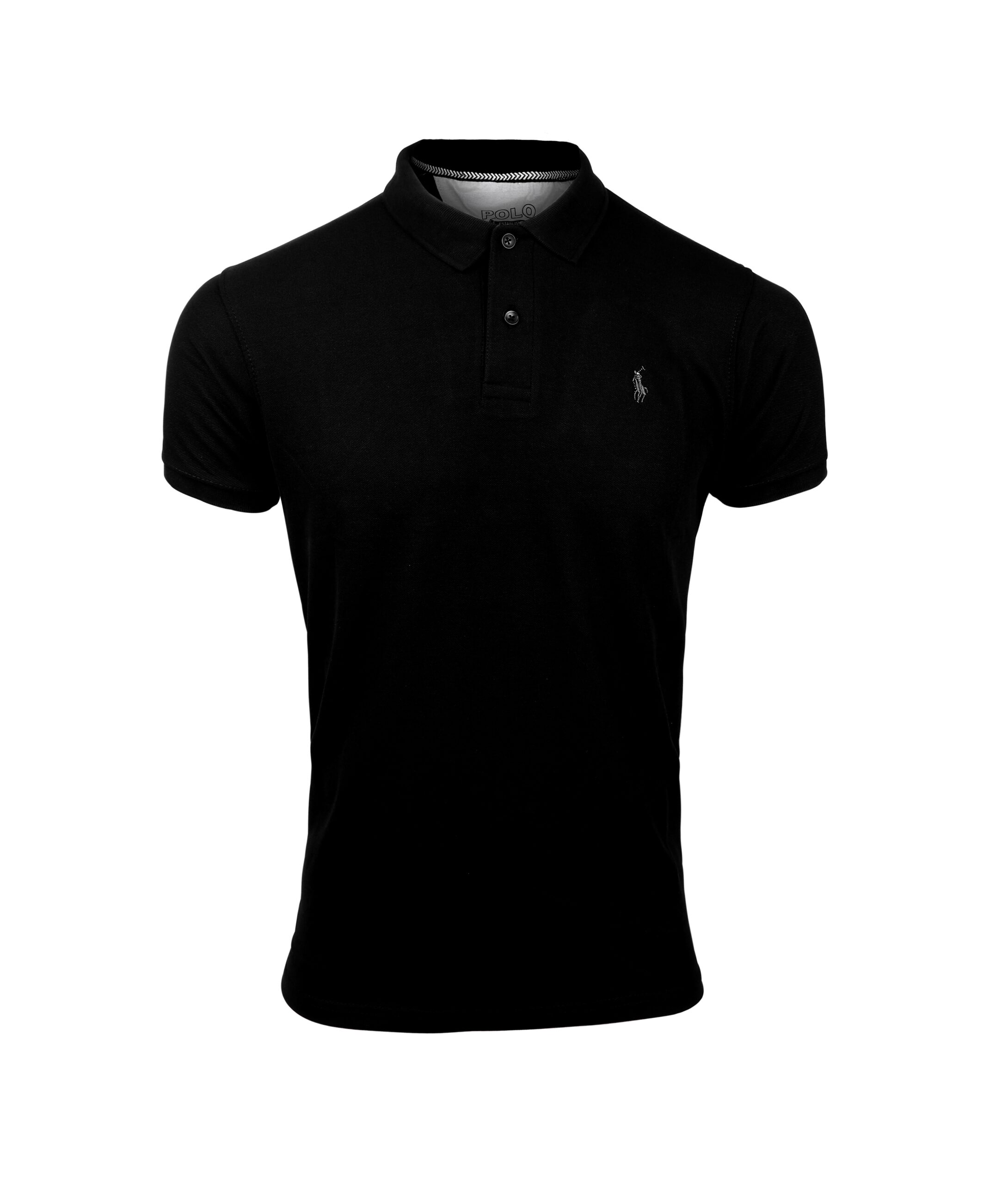 Plain Plush Polo Shirt – Black