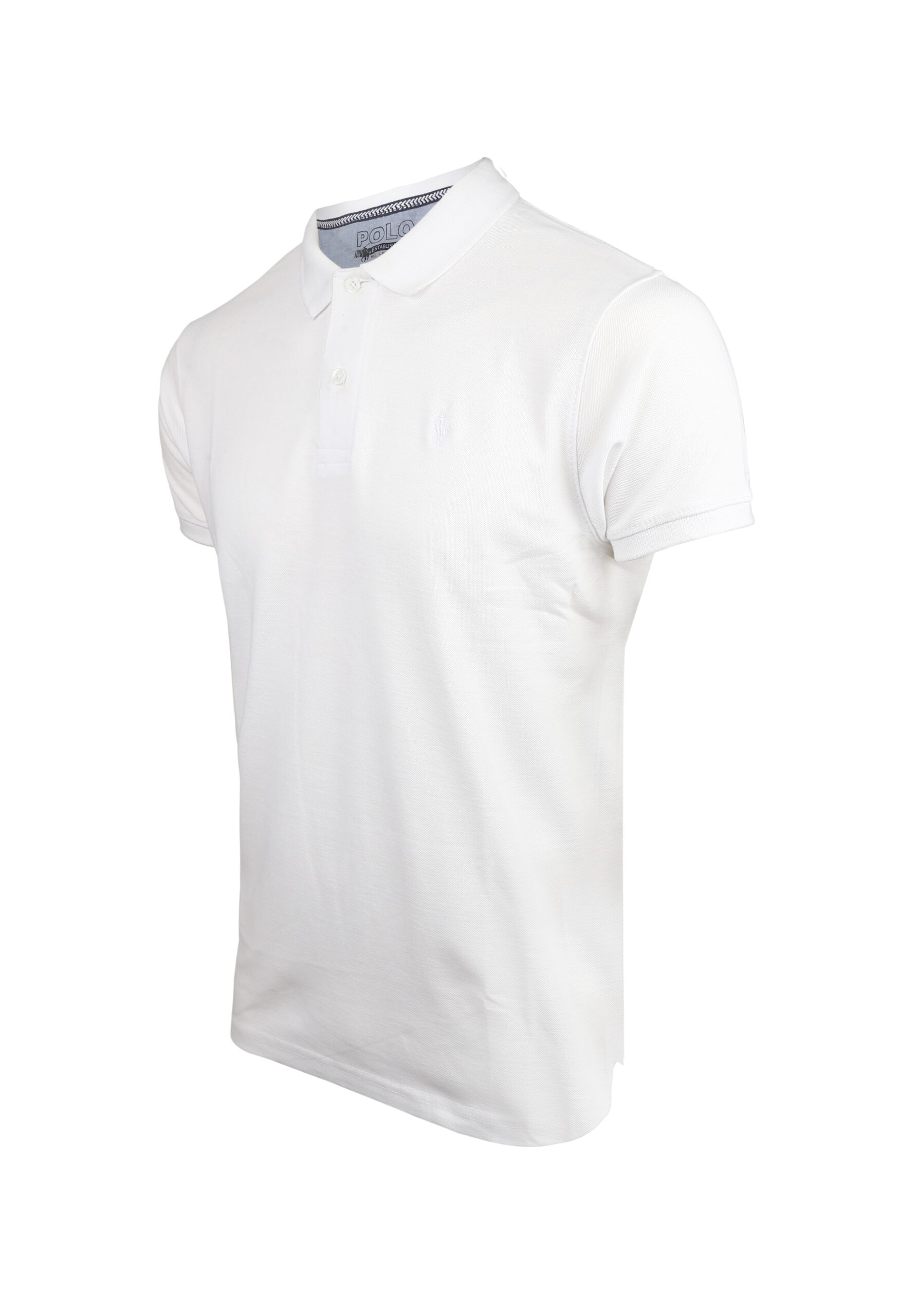Plain Plush Polo Shirt – White